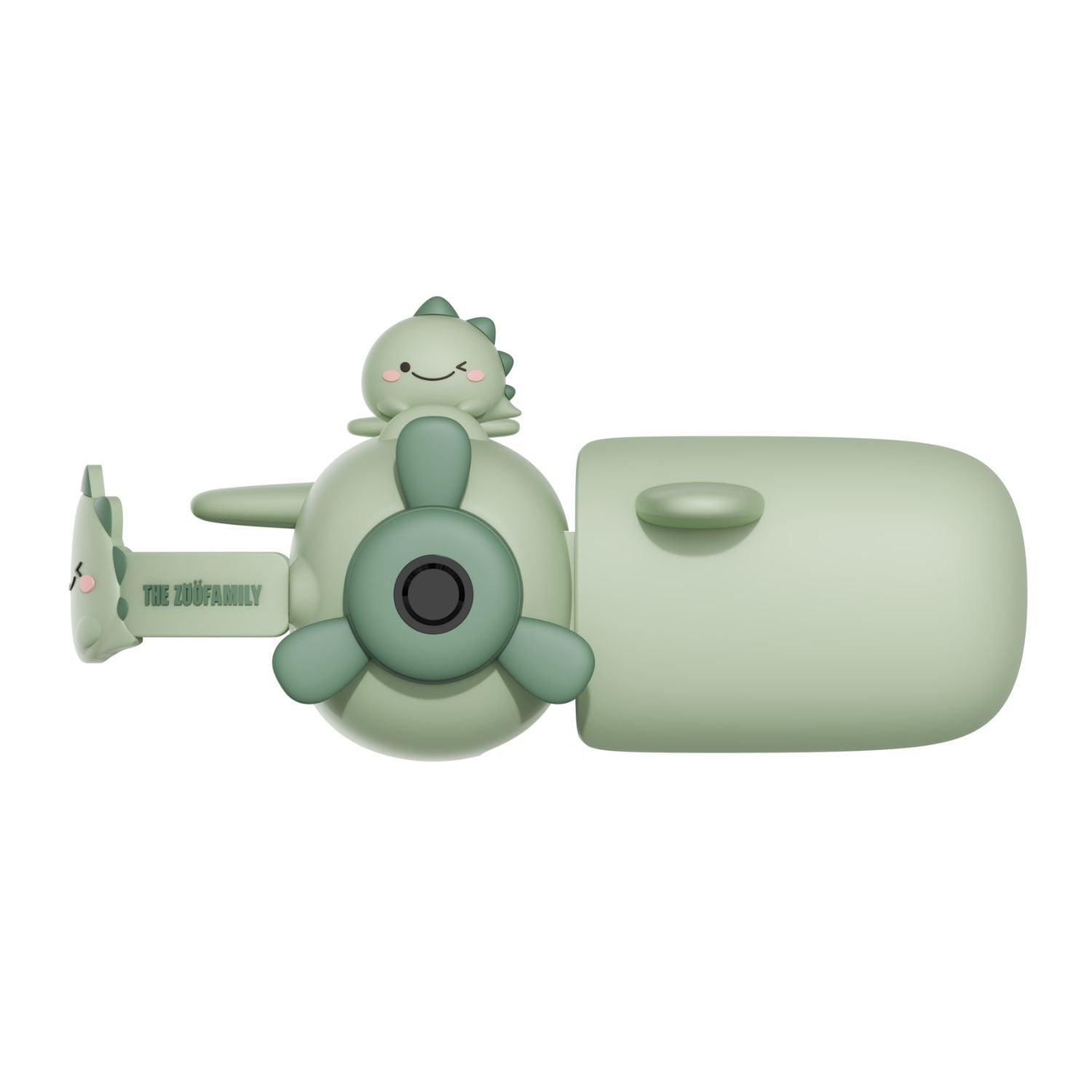 digital kids zoo video dino green, front view with handle and open screen