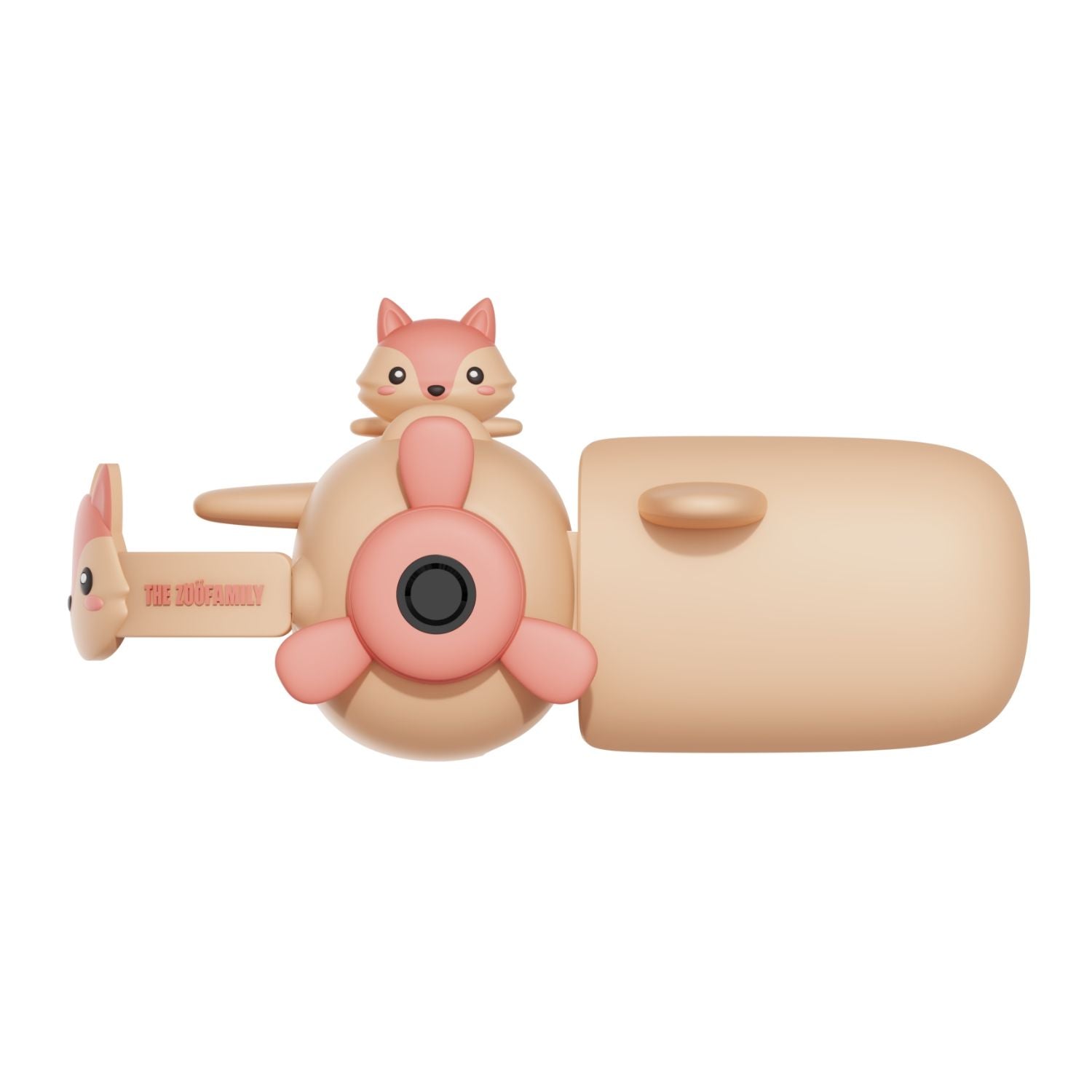 digital kids zoo video fox, front view with a handle to hold the camera and an open screen