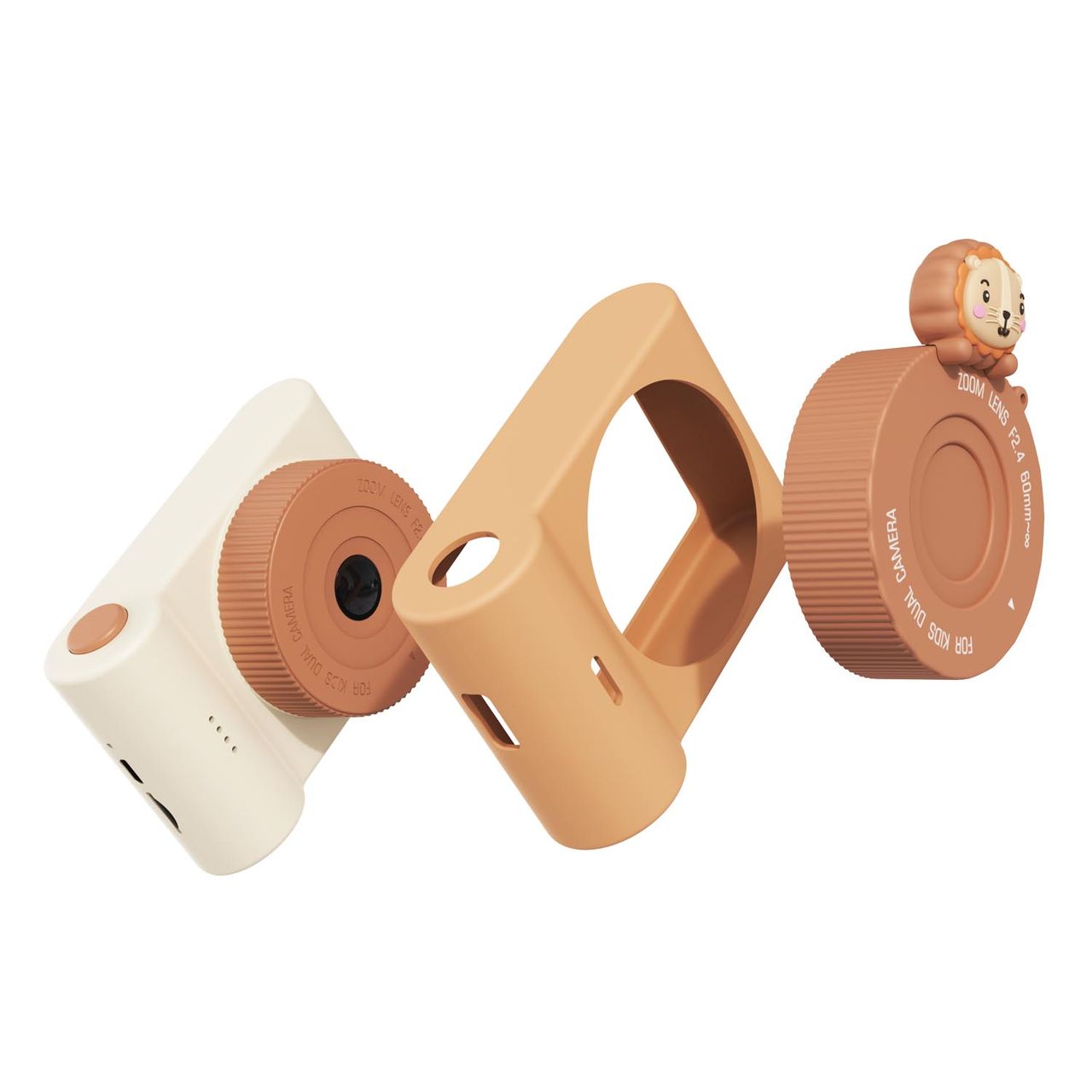 detail of urban zoo lion digital kids camera, different pieces