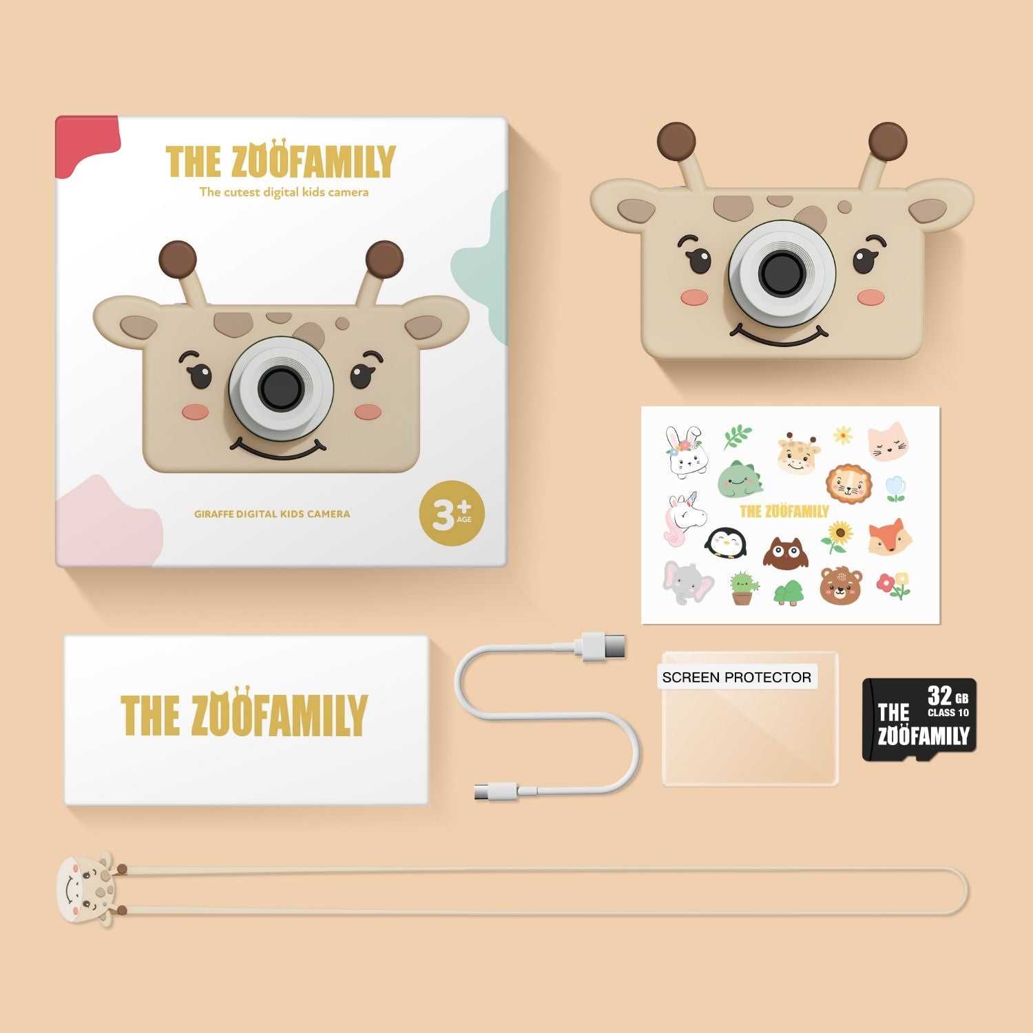 packaging of zoo friends giraffe digital kids camera