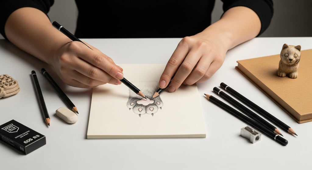 Apprenez à dessiner une patte de chat facilement