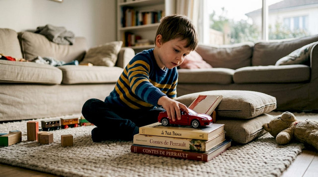 Voiture rouge jouet : 74% des parents constatent plus de créativité
