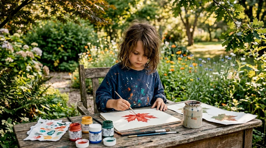 Peindre les feuilles avec enfants : 5 techniques faciles