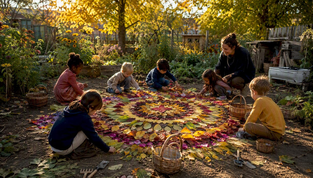Land art feuilles d'automne pour enfants : 10 idées faciles