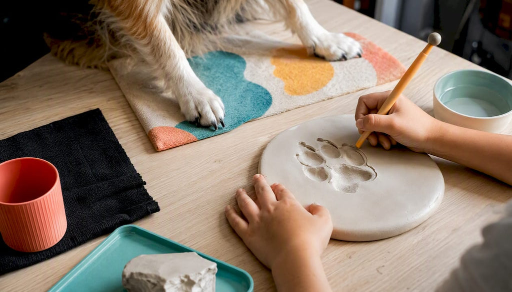 6 étapes pour dessiner une empreinte de chien et la mouler