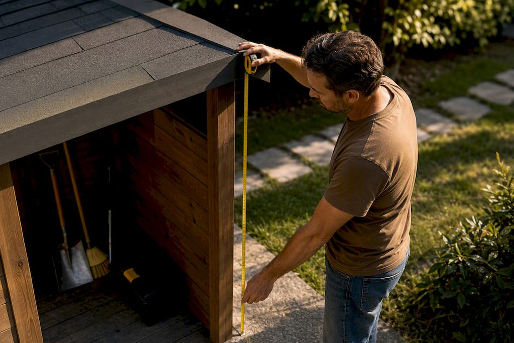 Avant d'acheter un abri de jardin 5 m² en France, mesurez le toit
