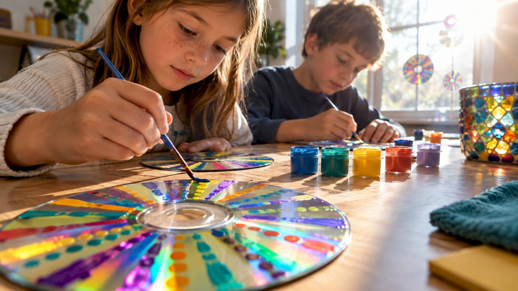 Old CDs: 12 Kid Safe Craft Ideas and Six Full Recipes for Classrooms