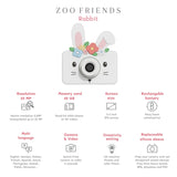 odalzoo friends rabbit flower digital kids camera, features