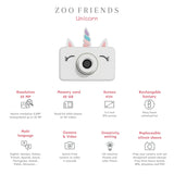 odalzoo friends unicorn kids digital camera, features