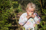 odalzoo walkie talkie fox, child is standing in the bushes while speaking into the walkie talkie