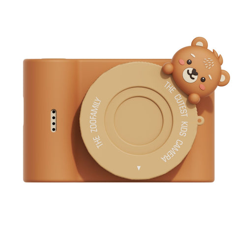 urban zoo bear digital kids camera, front view with lenscover