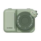 odalzoo print dino green digital kids camera, front view with lenscover