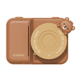 odalzoo print bear digital kids camera, front side with lenscover
