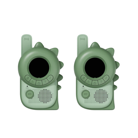 set of dino green walkie talkie, front side