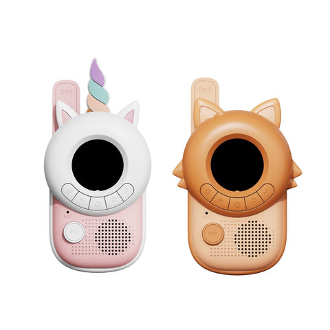 set of unicorn and fox walkie talkie, front view