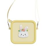 odalsilicon bag rabbit flower, front side, shoulder strap
