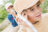 odalwalkie talkie bear set, children are playing with the walkie talkies