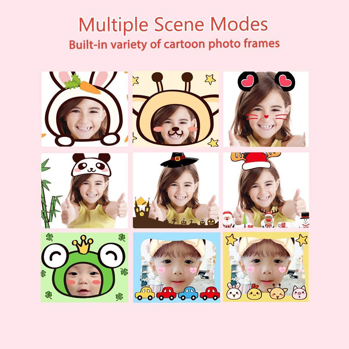 digital kids camera pink dinosaur effects
