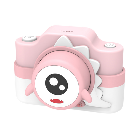 digital kids camera pink dinosaur sleeve frontside