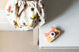 odalfox kids camera, next to storage bag