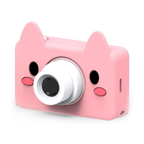 pink pig digital kids camera animal sleeve frontside